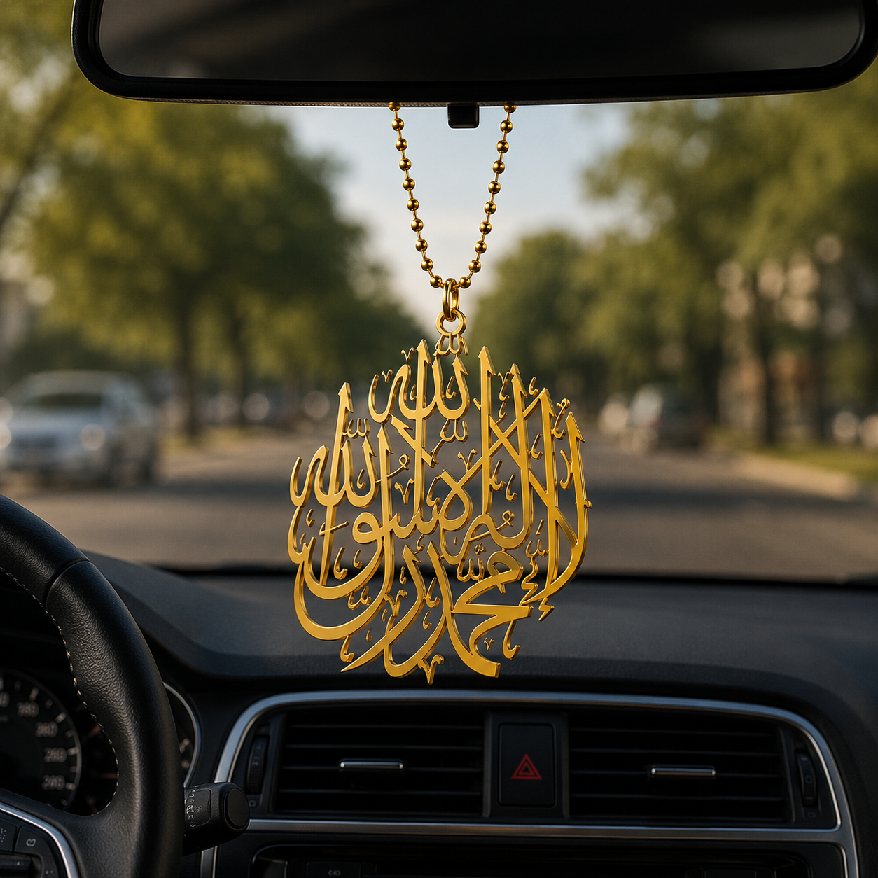 Islamic Car Hanging Stainless Steel Pendant with Chain